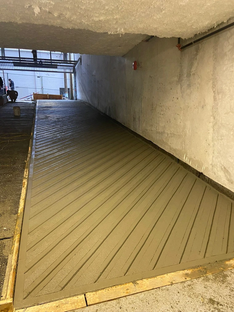 Concrete Ramp for Parking Lot Entrance